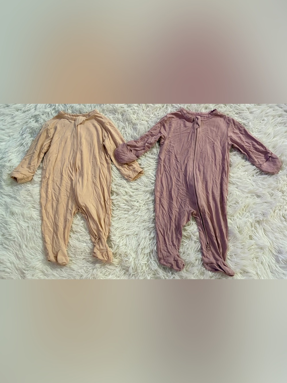 Aablexema Baby Girl One Piece Set Of 2 Bamboo Sleeper Footie Pajamas Zip Up 0-3M